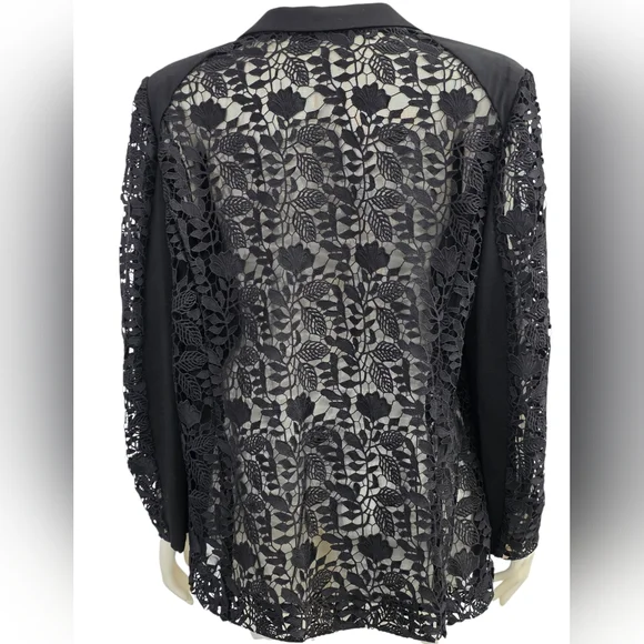 Jessica London Black Lace Blazer Suit Jacket - Picture 3 of 10